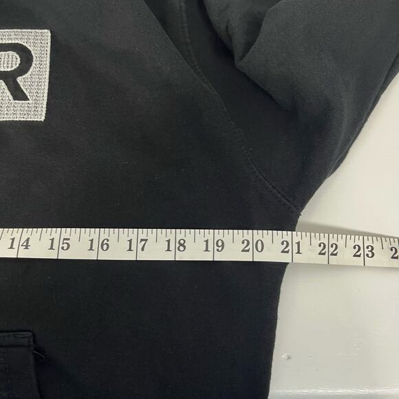 True Religion Pullover Hoodie Sweatshirt Men's M Embroidered TR Box Logo Black - Picture 7 of 9